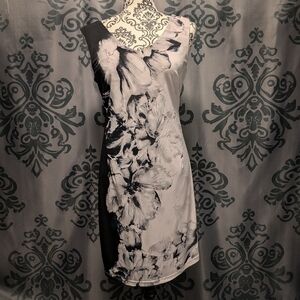 Cleo Black And White Floral Two Layer Dress